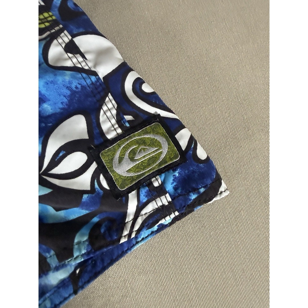 VINTAGE Quiksilver Board Shorts Adult Size 32 Blue Floral All Over Print Mens - Picture 5 of 10